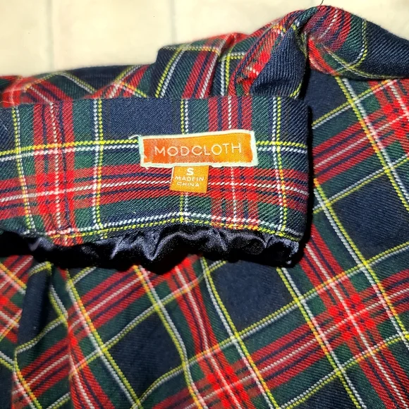 Modcloth Blue and Red Midi A-line Skirt - Picture 4 of 12